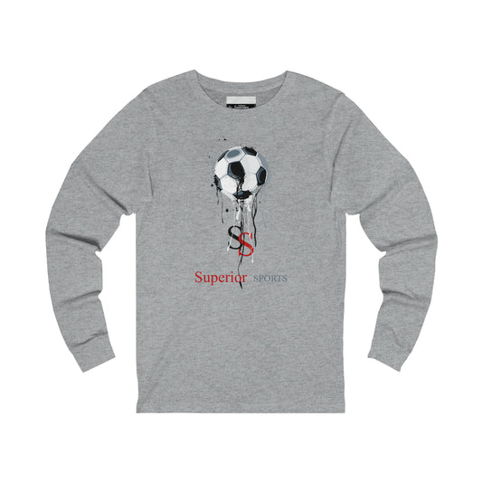 Men Long Sleeve Soccer Ball 2 Drip Tee