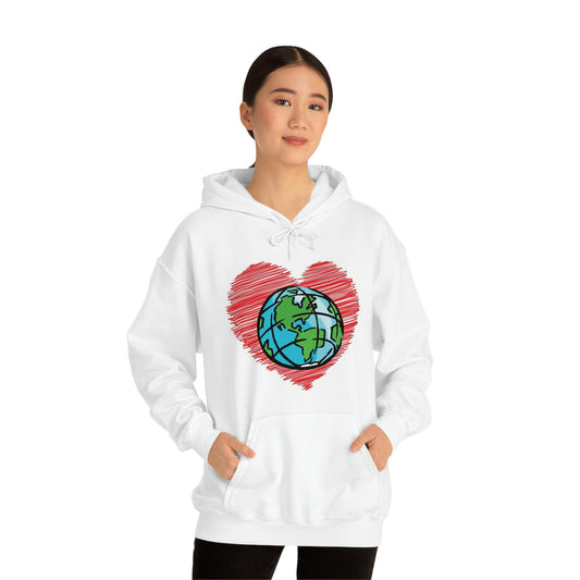 Ladies Hoodie Heart Globe Ladies