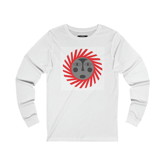 Men Long Sleeve Red Sun Tee