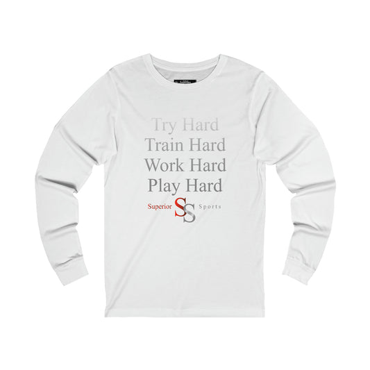 Men Long Sleeve Train Hard SS Tee